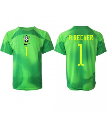 Brazil Alisson Becker #1 Goalkeeper Replica Away Stadium Shirt World Cup 2022 Short Sleeve